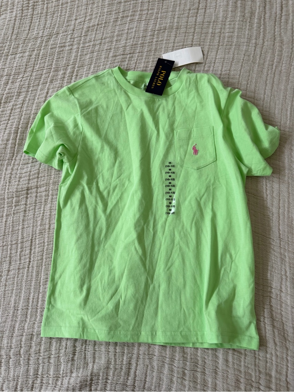 Polo by Ralph Lauren Neon Lime Short Sleeve Pocket Tee
